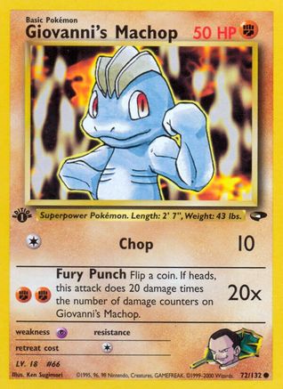 Giovanni's Machop 072/132 - 1st Edition Gym Challenge