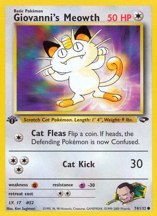 Giovanni's Meowth 074/132 - 1st Edition Gym Challenge