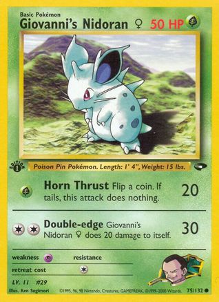 Giovanni's Nidoran F 075/132 - 1st Edition Gym Challenge