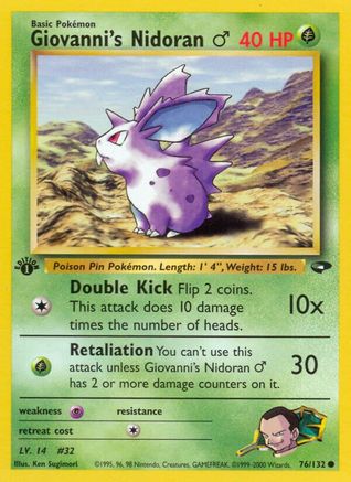 Giovanni's Nidoran M 076/132 - 1st Edition Gym Challenge