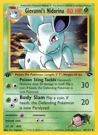 Giovanni's Nidorina 044/132 - 1st Edition Gym Challenge