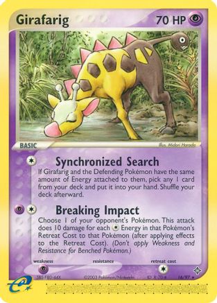 Girafarig 016/97 - Reverse Holofoil Dragon