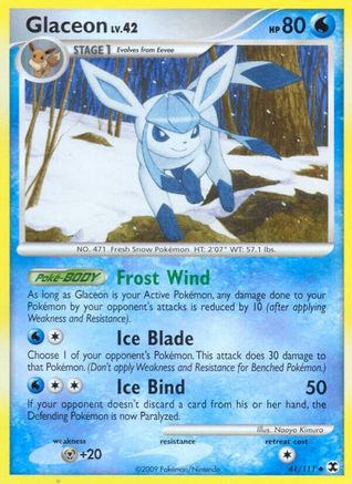 Glaceon 041/111  - Reverse Holofoil Rising Rivals