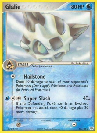 Glalie 013/106 - Reverse Holofoil Emerald