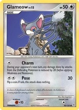 Glameow 083/130  - Reverse Holofoil Diamond and Pearl
