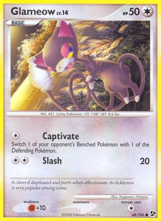 Glameow 068/106  - Reverse Holofoil Great Encounters