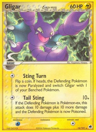 Gligar (Delta Species) 016/101 - Reverse Holofoil Dragon Frontiers