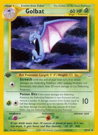 Golbat 029/64 - 1st Edition Neo Revelation