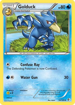 Golduck 034/149 - Reverse Holofoil Boundaries Crossed