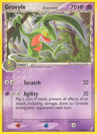 Grovyle (Delta Species) 019/100 - Reverse Holofoil Crystal Guardians