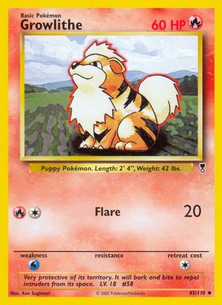 Growlithe 045/110 - Reverse Holofoil Legendary Collection