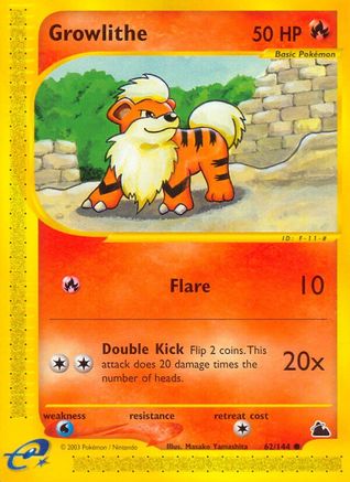 Growlithe 062/144 - Reverse Holofoil Skyridge