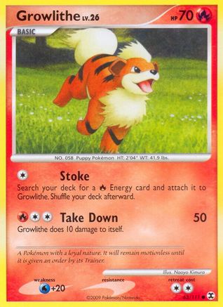Growlithe 063/111  - Reverse Holofoil Rising Rivals