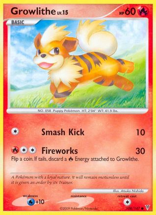 Growlithe 108/147  - Reverse Holofoil Supreme Victors