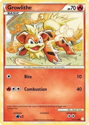 Growlithe 065/123  - Reverse Holofoil HeartGold SoulSilver