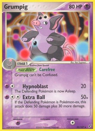 Grumpig 032/107 - Reverse Holofoil Deoxys