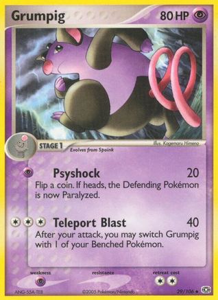 Grumpig 029/106 - Reverse Holofoil Emerald