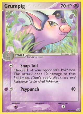 Grumpig 030/106 - Reverse Holofoil Emerald