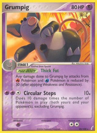 Grumpig 020/100 - Reverse Holofoil Crystal Guardians