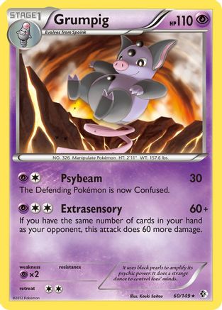 Grumpig 060/149  - Reverse Holofoil Boundaries Crossed