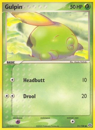 Gulpin 051/106 - Reverse Holofoil Emerald