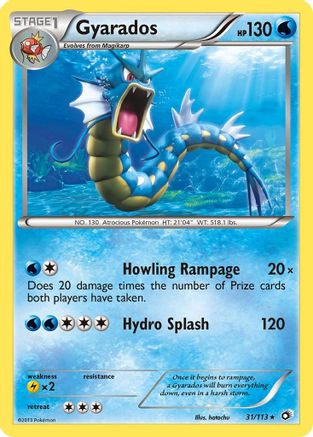 Gyarados 031/113  - Reverse Holofoil Legendary Treasures
