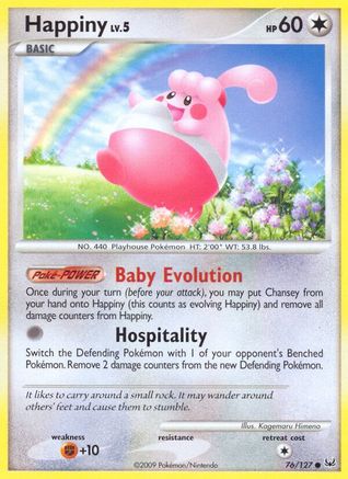 Happiny 076/127  - Reverse Holofoil Platinum