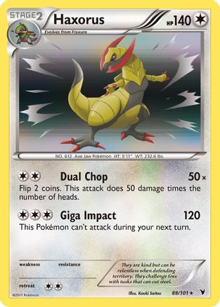 Haxorus 088/101  - Reverse Holofoil Noble Victories