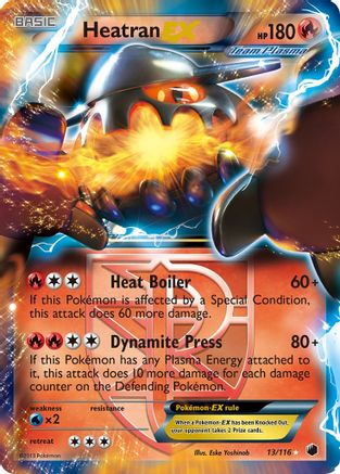 Heatran EX (Team Plasma) 013/116  - Holofoil Plasma Freeze