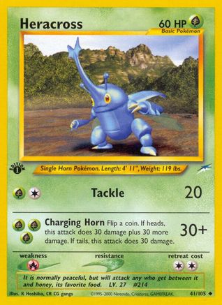 Heracross 041/105 - 1st Edition Neo Destiny