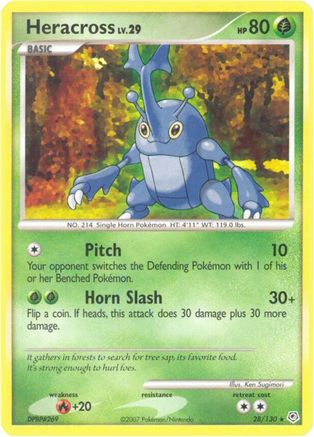 Heracross 028/130  - Reverse Holofoil Diamond and Pearl