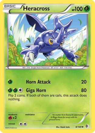 Heracross 008/149  - Reverse Holofoil Boundaries Crossed