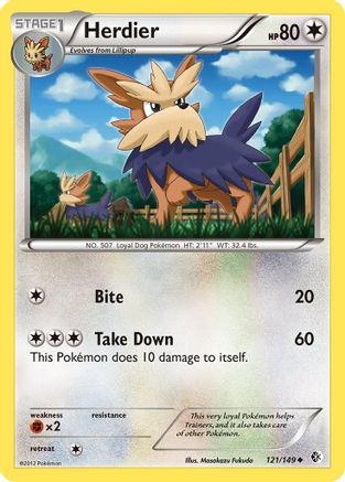 Herdier 121/149  - Reverse Holofoil Boundaries Crossed