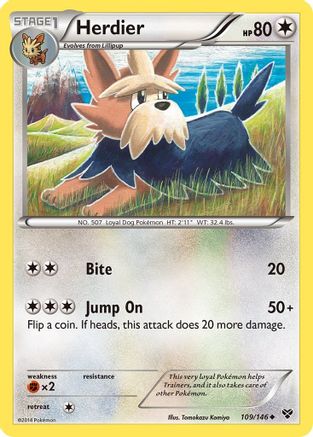 Herdier 109/146  - Reverse Holofoil XY Base Set