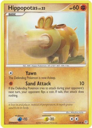Hippopotas 051/130  - Reverse Holofoil Diamond and Pearl