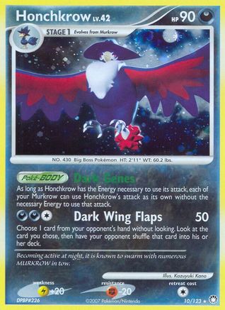 Honchkrow 010/123  - Reverse Holofoil Mysterious Treasures
