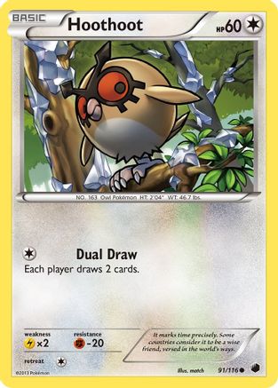 Hoothoot 091/116  - Reverse Holofoil Plasma Freeze