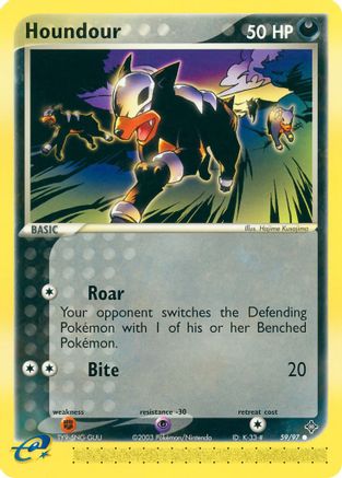 Houndour 059/97 - Reverse Holofoil Dragon
