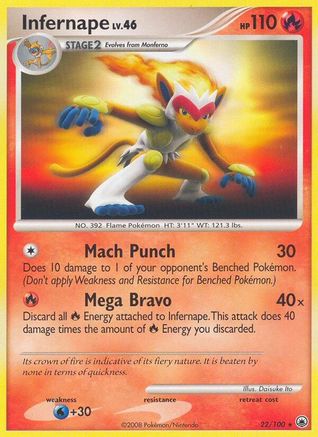 Infernape 022/100  - Reverse Holofoil Majestic Dawn