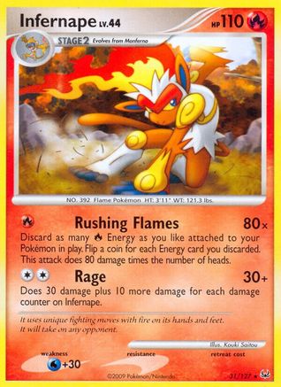 Infernape 031/127  - Reverse Holofoil Platinum