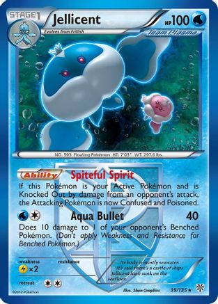 Jellicent (Team Plasma)  039/135 - Reverse Holofoil Plasma Storm