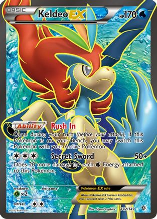 Keldeo EX (Full Art) 142/149  - Holofoil Boundaries Crossed