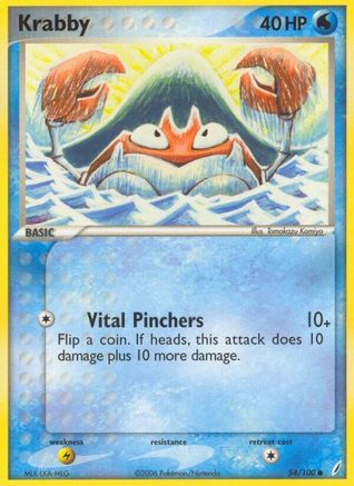 Krabby 054/100 - Reverse Holofoil Crystal Guardians