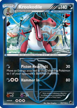 Krookodile (Team Plasma) 070/116  - Reverse Holofoil Plasma Freeze