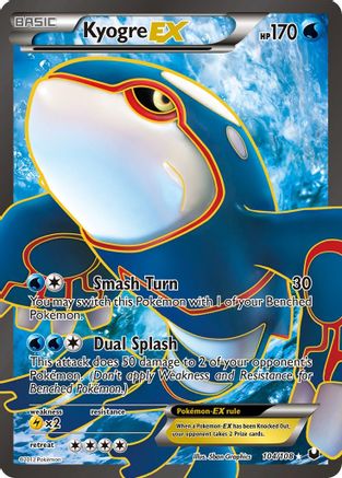 Kyogre EX (Full Art) 104/108  - Holofoil Dark Explorers