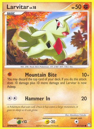 Larvitar 087/123  - Reverse Holofoil Mysterious Treasures