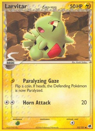 Larvitar (Delta Species) 052/101 - Reverse Holofoil Dragon Frontiers