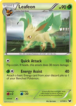 Leafeon 006/108  - Reverse Holofoil Dark Explorers