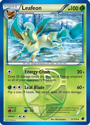 Leafeon (Team Plasma) 011/116  - Reverse Holofoil Plasma Freeze