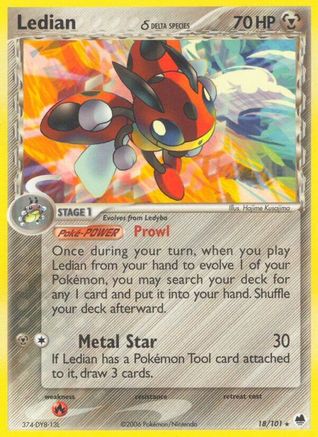 Ledian (Delta Species) 018/101 - Reverse Holofoil Dragon Frontiers